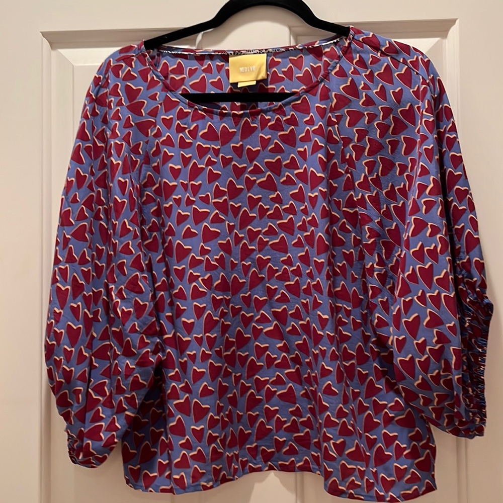 Maeve 100% silk blouse. 3/4 sleeves. Size M. Pristine